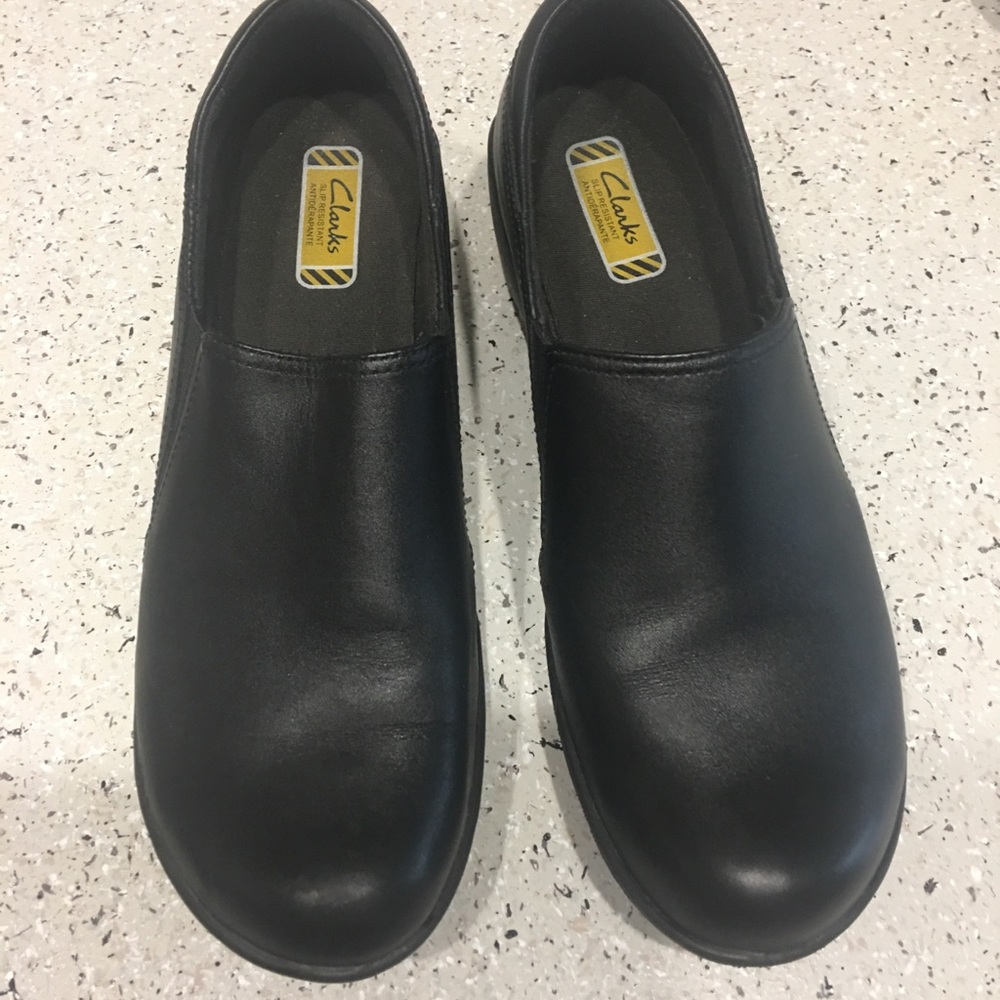 Clarks Women Work Slip-on Loafer Black Size 10